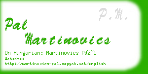 pal martinovics business card